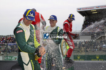 2024-06-13 - 95 DEBOER Derek (usa), HASSE-CLOT Valentin (fra), Racing Spirit of Leman, Aston Martin Vantage GT3 Evo, GT3, #95, portrait podium Race 1 during the Road to Le Mans 2024, 3rd round of the 2024 Michelin Le Mans Cup, on the Circuit des 24 Heures du Mans, from June 12 to 15, 2024 in Le Mans, France - AUTO - ROAD TO LE MANS 2024 - ENDURANCE - MOTORS