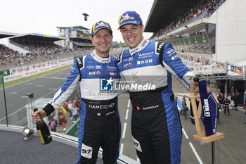 2024-06-13 - 97 CHILA Adrien (fra), DROUX David (swi), Cool Racing, Ligier JS P320 - Nissan, LMP3, #97, portrait podium Race 1 during the Road to Le Mans 2024, 3rd round of the 2024 Michelin Le Mans Cup, on the Circuit des 24 Heures du Mans, from June 12 to 15, 2024 in Le Mans, France - AUTO - ROAD TO LE MANS 2024 - ENDURANCE - MOTORS