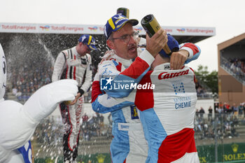 2024-06-13 - 71 AUST Stefan (ges), FERNANDEZ-LASER Felipe (ger), Rinaldi Racing, Ligier JS P320 - Nissan, LMP3, #71, portrait podium Race 1 during the Road to Le Mans 2024, 3rd round of the 2024 Michelin Le Mans Cup, on the Circuit des 24 Heures du Mans, from June 12 to 15, 2024 in Le Mans, France - AUTO - ROAD TO LE MANS 2024 - ENDURANCE - MOTORS