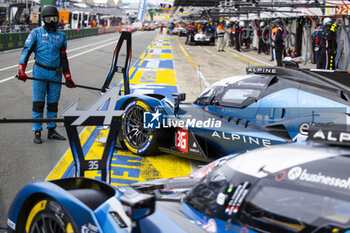 2024-06-13 - 36 VAXIVIERE Matthieu (fra), SCHUMACHER Mick (ger), LAPIERRE Nicolas (fra), Alpine Endurance Team, Alpine A424 #36, Hypercar, FIA WEC, action during the Free Practice 3 of the 2024 24 Hours of Le Mans, 4th round of the 2024 FIA World Endurance Championship, on the Circuit des 24 Heures du Mans, on June 13, 2024 in Le Mans, France - 24 HEURES DU MANS 2024 - THURSDAY - FREE PRACTICE 3 - ENDURANCE - MOTORS