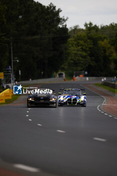 2024-06-13 - 88 OLSEN Dennis (dnk), PEDERSEN Mikkel (dnk), RODA Giorgio (ita), Proton Competition, Ford Mustang GT3 #88, LM GT3, FIA WEC, action, 46 MARTIN Maxime (bel), ROSSI Valentino (ita), AL HARTHY Ahmad (omn), Team WRT, BMW M4 GT3 #46, LM GT3 #44, FIA WEC, action during the Free Practice 3 of the 2024 24 Hours of Le Mans, 4th round of the 2024 FIA World Endurance Championship, on the Circuit des 24 Heures du Mans, on June 13, 2024 in Le Mans, France - 24 HEURES DU MANS 2024 - THURSDAY - FREE PRACTICE 3 - ENDURANCE - MOTORS