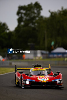 2024-06-13 - 50 FUOCO Antonio (ita), MOLINA Miguel (spa), NIELSEN Nicklas (dnk), Ferrari AF Corse, Ferrari 499P #50, Hypercar, FIA WEC, action during the Free Practice 3 of the 2024 24 Hours of Le Mans, 4th round of the 2024 FIA World Endurance Championship, on the Circuit des 24 Heures du Mans, on June 13, 2024 in Le Mans, France - 24 HEURES DU MANS 2024 - THURSDAY - FREE PRACTICE 3 - ENDURANCE - MOTORS