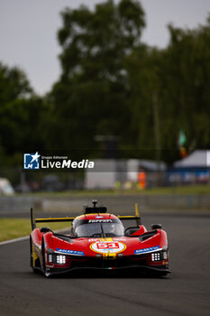 2024-06-13 - 51 PIER GUIDI Alessandro (ita), CALADO James (gbr), GIOVINAZZI Antonio (ita), Ferrari AF Corse, Ferrari 499P #51, Hypercar, FIA WEC, action during the Free Practice 3 of the 2024 24 Hours of Le Mans, 4th round of the 2024 FIA World Endurance Championship, on the Circuit des 24 Heures du Mans, on June 13, 2024 in Le Mans, France - 24 HEURES DU MANS 2024 - THURSDAY - FREE PRACTICE 3 - ENDURANCE - MOTORS