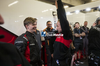 2024-06-13 - 70 IRIBE Brendan (usa), MILLROY Ollie (gar), SCHANDORFF Frederik (dnk), Inception Racing, McLaren 720S LMGT3 Evo, LM GT3, celebrating during the Hyperpole of the 2024 24 Hours of Le Mans, 4th round of the 2024 FIA World Endurance Championship, on the Circuit des 24 Heures du Mans, on June 13, 2024 in Le Mans, France - 24 HEURES DU MANS 2024 - THURSDAY - HYPERPOLE - ENDURANCE - MOTORS