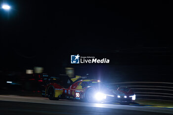 2024-06-13 - 50 FUOCO Antonio (ita), MOLINA Miguel (spa), NIELSEN Nicklas (dnk), Ferrari AF Corse, Ferrari 499P #50, Hypercar, FIA WEC, action during the Free Practice 4 of the 2024 24 Hours of Le Mans, 4th round of the 2024 FIA World Endurance Championship, on the Circuit des 24 Heures du Mans, on June 13, 2024 in Le Mans, France - 24 HEURES DU MANS 2024 - THURSDAY - FREE PRACTICE 4 - ENDURANCE - MOTORS