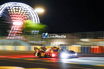 2024-06-13 - 50 FUOCO Antonio (ita), MOLINA Miguel (spa), NIELSEN Nicklas (dnk), Ferrari AF Corse, Ferrari 499P #50, Hypercar, FIA WEC, action during the Free Practice 4 of the 2024 24 Hours of Le Mans, 4th round of the 2024 FIA World Endurance Championship, on the Circuit des 24 Heures du Mans, on June 13, 2024 in Le Mans, France - 24 HEURES DU MANS 2024 - THURSDAY - FREE PRACTICE 4 - ENDURANCE - MOTORS