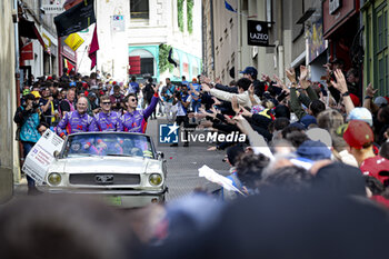 2024-06-14 - 23 KEATING Ben (usa), ALBUQUERQUE Filipe (prt), HANLEY Ben (gbr), United Autosports USA, Oreca 07 - Gibson #23 PRO/AM, LMP2, portrait during the Grande Parade des Pilotes of the 2024 24 Hours of Le Mans, 4th round of the 2024 FIA World Endurance Championship, on the Circuit des 24 Heures du Mans, on June 14, 2024 in Le Mans, France - 24 HEURES DU MANS 2024 - PARADE - ENDURANCE - MOTORS