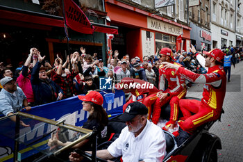 2024-06-14 - 50 FUOCO Antonio (ita), MOLINA Miguel (spa), NIELSEN Nicklas (dnk), Ferrari AF Corse, Ferrari 499P #50, Hypercar, FIA WEC, portrait during the Grande Parade des Pilotes of the 2024 24 Hours of Le Mans, 4th round of the 2024 FIA World Endurance Championship, on the Circuit des 24 Heures du Mans, on June 14, 2024 in Le Mans, France - 24 HEURES DU MANS 2024 - PARADE - ENDURANCE - MOTORS