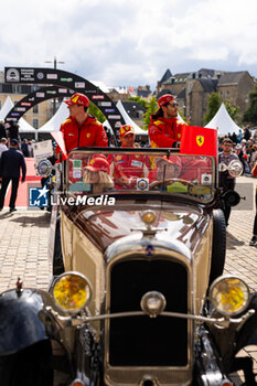 2024-06-14 - 51 PIER GUIDI Alessandro (ita), CALADO James (gbr), GIOVINAZZI Antonio (ita), Ferrari AF Corse, Ferrari 499P #51, Hypercar, FIA WEC, action during the Grande Parade des Pilotes of the 2024 24 Hours of Le Mans, 4th round of the 2024 FIA World Endurance Championship, on the Circuit des 24 Heures du Mans, on June 14, 2024 in Le Mans, France - 24 HEURES DU MANS 2024 - PARADE - ENDURANCE - MOTORS