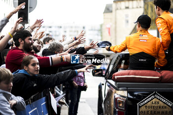 2024-06-14 - 59 SAUCY Grégoire (swi), COTTINGHAM James (gbr), COSTA Nicolas (bra), United Autosports, McLaren 720S GT3 Evo #59, LM GT3, FIA WEC, portrait during the Grande Parade des Pilotes of the 2024 24 Hours of Le Mans, 4th round of the 2024 FIA World Endurance Championship, on the Circuit des 24 Heures du Mans, on June 14, 2024 in Le Mans, France - 24 HEURES DU MANS 2024 - PARADE - ENDURANCE - MOTORS