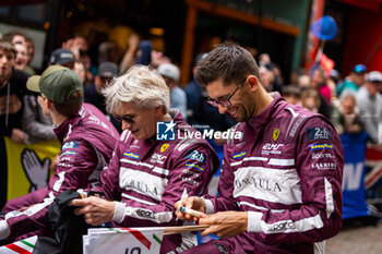 2024-06-14 - 155 LAURSEN Johnny (dnk), LAURSEN Conrad (dnk), TAYLOR Jordan (usa), Spirit of Race, Ferrari 296 LMGT3 #155, LM GT3, action during the Grande Parade des Pilotes of the 2024 24 Hours of Le Mans, 4th round of the 2024 FIA World Endurance Championship, on the Circuit des 24 Heures du Mans, on June 14, 2024 in Le Mans, France - 24 HEURES DU MANS 2024 - PARADE - ENDURANCE - MOTORS