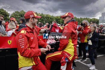 2024-06-14 - MOLINA Miguel (spa), Ferrari AF Corse, Ferrari 499P #50, Hypercar, FIA WEC, portrait NIELSEN Nicklas (dnk), Ferrari AF Corse, Ferrari 499P #50, Hypercar, FIA WEC, portrait during the Grande Parade des Pilotes of the 2024 24 Hours of Le Mans, 4th round of the 2024 FIA World Endurance Championship, on the Circuit des 24 Heures du Mans, on June 14, 2024 in Le Mans, France - 24 HEURES DU MANS 2024 - PARADE - ENDURANCE - MOTORS