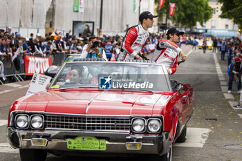 2024-06-14 - 311 DERANI Luis Felipe (bra), AITKEN Jack (gbr), DRUGOVICH Felipe (bra), Whelen Cadillac Racing, Cadillac V-Series.R #311, Hypercar, portrait during the Grande Parade des Pilotes of the 2024 24 Hours of Le Mans, 4th round of the 2024 FIA World Endurance Championship, on the Circuit des 24 Heures du Mans, on June 14, 2024 in Le Mans, France - 24 HEURES DU MANS 2024 - PARADE - ENDURANCE - MOTORS