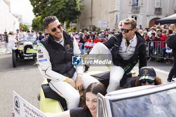 2024-06-14 - MORTARA Edoardo (ita), Lamborghini Iron Lynx, Lamborghini SC63 #63, Hypercar, FIA WEC, KVYAT Daniil, Lamborghini Iron Lynx, Lamborghini SC63 #63, Hypercar, FIA WEC, portrait during the Grande Parade des Pilotes of the 2024 24 Hours of Le Mans, 4th round of the 2024 FIA World Endurance Championship, on the Circuit des 24 Heures du Mans, on June 14, 2024 in Le Mans, France - 24 HEURES DU MANS 2024 - PARADE - ENDURANCE - MOTORS