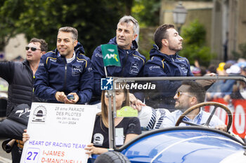 2024-06-14 - 27 JAMES Ian (usa), MANCINELLI Daniel (ita), RIBERAS Alex (spa), Heart of Racing Team, Aston Martin Vantage GT3 #27, LM GT3, FIA WEC, ambiance during the Grande Parade des Pilotes of the 2024 24 Hours of Le Mans, 4th round of the 2024 FIA World Endurance Championship, on the Circuit des 24 Heures du Mans, on June 14, 2024 in Le Mans, France - 24 HEURES DU MANS 2024 - PARADE - ENDURANCE - MOTORS