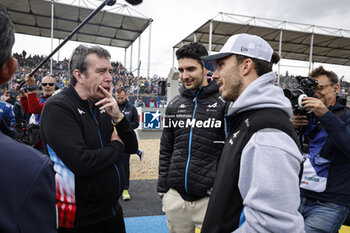 2024-06-15 - GASLY Pierre, portrait OCON Eteban, portrait FAMIN Bruno (fra), VP Motorsport of Alpine, portrait during the pre-race of the 2024 24 Hours of Le Mans, 4th round of the 2024 FIA World Endurance Championship, on the Circuit des 24 Heures du Mans, on June 15, 2024 in Le Mans, France - 24 HEURES DU MANS 2024 - PRE-RACE - ENDURANCE - MOTORS