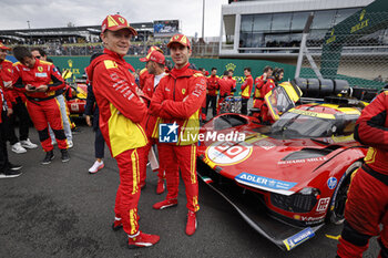 2024-06-15 - 50 FUOCO Antonio (ita), MOLINA Miguel (spa), NIELSEN Nicklas (dnk), Ferrari AF Corse, Ferrari 499P #50, Hypercar, FIA WEC, ambiance portrait during the pre-race of the 2024 24 Hours of Le Mans, 4th round of the 2024 FIA World Endurance Championship, on the Circuit des 24 Heures du Mans, on June 15, 2024 in Le Mans, France - 24 HEURES DU MANS 2024 - PRE-RACE - ENDURANCE - MOTORS