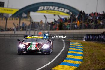 2024-06-15 - 155 LAURSEN Johnny (dnk), LAURSEN Conrad (dnk), TAYLOR Jordan (usa), Spirit of Race, Ferrari 296 LMGT3 #155, LM GT3, action during the Warm-Up of the 2024 24 Hours of Le Mans, 4th round of the 2024 FIA World Endurance Championship, on the Circuit des 24 Heures du Mans, on June 15, 2024 in Le Mans, France - 24 HEURES DU MANS 2024 - WARM-UP - ENDURANCE - MOTORS