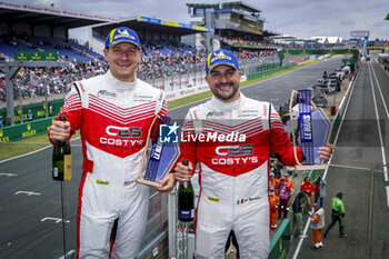 2024-06-15 - 51 KURZEJEWSKI Matthew (usa), BALZAN Alessandro (ita), AF Corse, Ferrari 296 GT3, GT3, #51, portrait podium during the Road to Le Mans 2024, 3rd round of the 2024 Michelin Le Mans Cup, on the Circuit des 24 Heures du Mans, from June 12 to 15, 2024 in Le Mans, France - AUTO - ROAD TO LE MANS 2024 - ENDURANCE - MOTORS