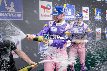 2024-06-15 - 90 BERRY Martin (sgp), HANAFIN Lorcan (gbr) , Blackthorn, Aston Martin Vantage GT3 Evo, GT3, #90, portrait podium during the Road to Le Mans 2024, 3rd round of the 2024 Michelin Le Mans Cup, on the Circuit des 24 Heures du Mans, from June 12 to 15, 2024 in Le Mans, France - AUTO - ROAD TO LE MANS 2024 - ENDURANCE - MOTORS