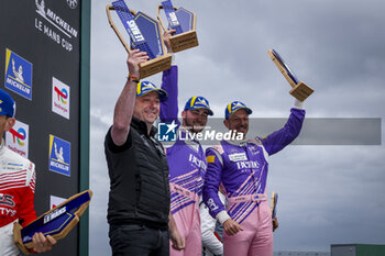 2024-06-15 - 90 BERRY Martin (sgp), HANAFIN Lorcan (gbr) , Blackthorn, Aston Martin Vantage GT3 Evo, GT3, #90, portrait podium during the Road to Le Mans 2024, 3rd round of the 2024 Michelin Le Mans Cup, on the Circuit des 24 Heures du Mans, from June 12 to 15, 2024 in Le Mans, France - AUTO - ROAD TO LE MANS 2024 - ENDURANCE - MOTORS