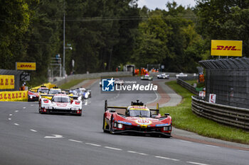 2024-06-15 - 50 FUOCO Antonio (ita), MOLINA Miguel (spa), NIELSEN Nicklas (dnk), Ferrari AF Corse, Ferrari 499P #50, Hypercar, FIA WEC, action during the 2024 24 Hours of Le Mans, 4th round of the 2024 FIA World Endurance Championship, on the Circuit des 24 Heures du Mans, from June 15 to 16, 2024 in Le Mans, France - 24 HEURES DU MANS 2024 - RACE - ENDURANCE - MOTORS