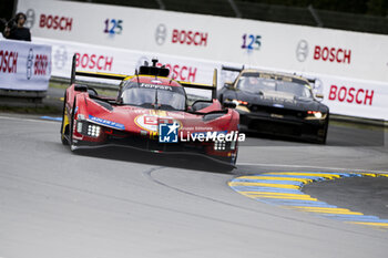 2024-06-15 - 51 PIER GUIDI Alessandro (ita), CALADO James (gbr), GIOVINAZZI Antonio (ita), Ferrari AF Corse, Ferrari 499P #51, Hypercar, FIA WEC, action during the 2024 24 Hours of Le Mans, 4th round of the 2024 FIA World Endurance Championship, on the Circuit des 24 Heures du Mans, from June 15 to 16, 2024 in Le Mans, France - 24 HEURES DU MANS 2024 - RACE - ENDURANCE - MOTORS