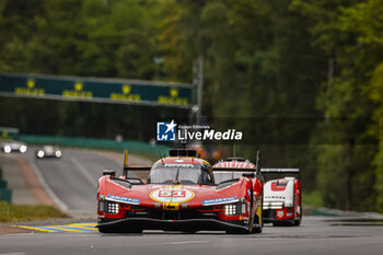 2024-06-15 - 51 PIER GUIDI Alessandro (ita), CALADO James (gbr), GIOVINAZZI Antonio (ita), Ferrari AF Corse, Ferrari 499P #51, Hypercar, FIA WEC, action during the 2024 24 Hours of Le Mans, 4th round of the 2024 FIA World Endurance Championship, on the Circuit des 24 Heures du Mans, from June 15 to 16, 2024 in Le Mans, France - 24 HEURES DU MANS 2024 - RACE - ENDURANCE - MOTORS