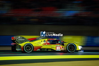 2024-06-15 - 83 KUBICA Robert (pol), SHWARTZMAN Robert (isr), YE Yifei (chn), AF Corse, Ferrari 499P #83, Hypercar, FIA WEC, action, during the 2024 24 Hours of Le Mans, 4th round of the 2024 FIA World Endurance Championship, on the Circuit des 24 Heures du Mans, from June 15 to 16, 2024 in Le Mans, France - 24 HEURES DU MANS 2024 - RACE - ENDURANCE - MOTORS