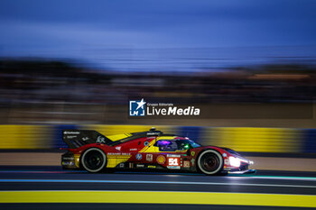 2024-06-15 - 51 PIER GUIDI Alessandro (ita), CALADO James (gbr), GIOVINAZZI Antonio (ita), Ferrari AF Corse, Ferrari 499P #51, Hypercar, FIA WEC, action during the 2024 24 Hours of Le Mans, 4th round of the 2024 FIA World Endurance Championship, on the Circuit des 24 Heures du Mans, from June 15 to 16, 2024 in Le Mans, France - 24 HEURES DU MANS 2024 - RACE - ENDURANCE - MOTORS