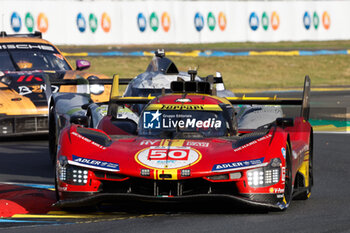 2024-06-15 - 50 FUOCO Antonio (ita), MOLINA Miguel (spa), NIELSEN Nicklas (dnk), Ferrari AF Corse, Ferrari 499P #50, Hypercar, FIA WEC, action during the 2024 24 Hours of Le Mans, 4th round of the 2024 FIA World Endurance Championship, on the Circuit des 24 Heures du Mans, from June 15 to 16, 2024 in Le Mans, France - 24 HEURES DU MANS 2024 - RACE - ENDURANCE - MOTORS