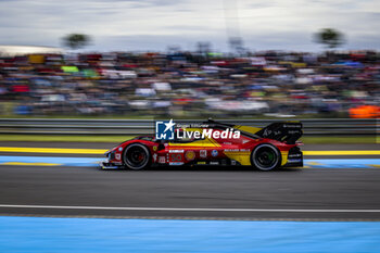 2024-06-15 - 50 FUOCO Antonio (ita), MOLINA Miguel (spa), NIELSEN Nicklas (dnk), Ferrari AF Corse, Ferrari 499P #50, Hypercar, FIA WEC, action during the 2024 24 Hours of Le Mans, 4th round of the 2024 FIA World Endurance Championship, on the Circuit des 24 Heures du Mans, from June 15 to 16, 2024 in Le Mans, France - 24 HEURES DU MANS 2024 - RACE - ENDURANCE - MOTORS