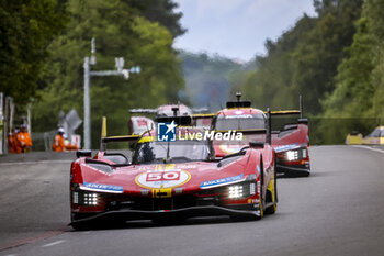 2024-06-15 - 50 FUOCO Antonio (ita), MOLINA Miguel (spa), NIELSEN Nicklas (dnk), Ferrari AF Corse, Ferrari 499P #50, Hypercar, FIA WEC, action during the 2024 24 Hours of Le Mans, 4th round of the 2024 FIA World Endurance Championship, on the Circuit des 24 Heures du Mans, from June 15 to 16, 2024 in Le Mans, France - 24 HEURES DU MANS 2024 - RACE - ENDURANCE - MOTORS