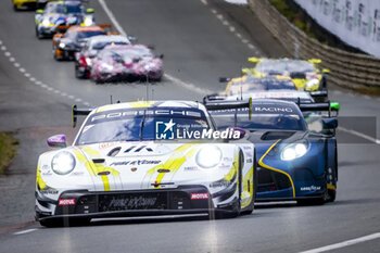 2024-06-15 - 92 MALYKHIN Aliaksandr (kna), STURM Joel (ger), BACHLER Klaus (aut), Manthey Purerxcing, Porsche 911 GT3 R #91, LM GT3, FIA WEC, action during the 2024 24 Hours of Le Mans, 4th round of the 2024 FIA World Endurance Championship, on the Circuit des 24 Heures du Mans, from June 15 to 16, 2024 in Le Mans, France - 24 HEURES DU MANS 2024 - RACE - ENDURANCE - MOTORS