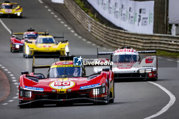 2024-06-15 - 50 FUOCO Antonio (ita), MOLINA Miguel (spa), NIELSEN Nicklas (dnk), Ferrari AF Corse, Ferrari 499P #50, Hypercar, FIA WEC, action during the 2024 24 Hours of Le Mans, 4th round of the 2024 FIA World Endurance Championship, on the Circuit des 24 Heures du Mans, from June 15 to 16, 2024 in Le Mans, France - 24 HEURES DU MANS 2024 - RACE - ENDURANCE - MOTORS