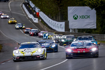 2024-06-15 - 92 MALYKHIN Aliaksandr (kna), STURM Joel (ger), BACHLER Klaus (aut), Manthey Purerxcing, Porsche 911 GT3 R #91, LM GT3, FIA WEC, action during the 2024 24 Hours of Le Mans, 4th round of the 2024 FIA World Endurance Championship, on the Circuit des 24 Heures du Mans, from June 15 to 16, 2024 in Le Mans, France - 24 HEURES DU MANS 2024 - RACE - ENDURANCE - MOTORS