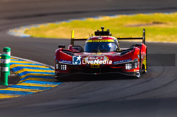 2024-06-15 - 50 FUOCO Antonio (ita), MOLINA Miguel (spa), NIELSEN Nicklas (dnk), Ferrari AF Corse, Ferrari 499P #50, Hypercar, FIA WEC, action during the 2024 24 Hours of Le Mans, 4th round of the 2024 FIA World Endurance Championship, on the Circuit des 24 Heures du Mans, from June 15 to 16, 2024 in Le Mans, France - 24 HEURES DU MANS 2024 - RACE - ENDURANCE - MOTORS