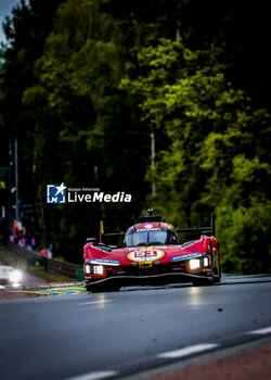 2024-06-15 - 51 PIER GUIDI Alessandro (ita), CALADO James (gbr), GIOVINAZZI Antonio (ita), Ferrari AF Corse, Ferrari 499P #51, Hypercar, FIA WEC, action during the 2024 24 Hours of Le Mans, 4th round of the 2024 FIA World Endurance Championship, on the Circuit des 24 Heures du Mans, from June 15 to 16, 2024 in Le Mans, France - 24 HEURES DU MANS 2024 - RACE - ENDURANCE - MOTORS