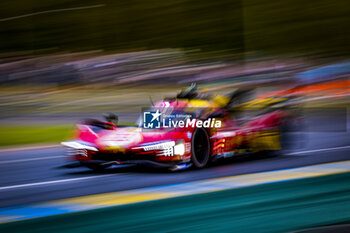 2024-06-15 - 51 PIER GUIDI Alessandro (ita), CALADO James (gbr), GIOVINAZZI Antonio (ita), Ferrari AF Corse, Ferrari 499P #51, Hypercar, FIA WEC, action during the 2024 24 Hours of Le Mans, 4th round of the 2024 FIA World Endurance Championship, on the Circuit des 24 Heures du Mans, from June 15 to 16, 2024 in Le Mans, France - 24 HEURES DU MANS 2024 - RACE - ENDURANCE - MOTORS