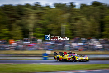 2024-06-15 - 83 KUBICA Robert (pol), SHWARTZMAN Robert (isr), YE Yifei (chn), AF Corse, Ferrari 499P #83, Hypercar, FIA WEC, action during the 2024 24 Hours of Le Mans, 4th round of the 2024 FIA World Endurance Championship, on the Circuit des 24 Heures du Mans, from June 15 to 16, 2024 in Le Mans, France - 24 HEURES DU MANS 2024 - RACE - ENDURANCE - MOTORS