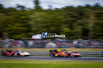 2024-06-15 - 50 FUOCO Antonio (ita), MOLINA Miguel (spa), NIELSEN Nicklas (dnk), Ferrari AF Corse, Ferrari 499P #50, Hypercar, FIA WEC, action during the 2024 24 Hours of Le Mans, 4th round of the 2024 FIA World Endurance Championship, on the Circuit des 24 Heures du Mans, from June 15 to 16, 2024 in Le Mans, France - 24 HEURES DU MANS 2024 - RACE - ENDURANCE - MOTORS