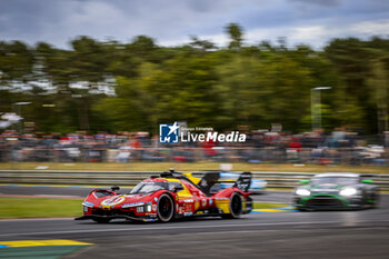 2024-06-15 - 51 PIER GUIDI Alessandro (ita), CALADO James (gbr), GIOVINAZZI Antonio (ita), Ferrari AF Corse, Ferrari 499P #51, Hypercar, FIA WEC, action during the 2024 24 Hours of Le Mans, 4th round of the 2024 FIA World Endurance Championship, on the Circuit des 24 Heures du Mans, from June 15 to 16, 2024 in Le Mans, France - 24 HEURES DU MANS 2024 - RACE - ENDURANCE - MOTORS