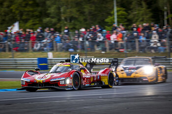 2024-06-15 - 50 FUOCO Antonio (ita), MOLINA Miguel (spa), NIELSEN Nicklas (dnk), Ferrari AF Corse, Ferrari 499P #50, Hypercar, FIA WEC, action during the 2024 24 Hours of Le Mans, 4th round of the 2024 FIA World Endurance Championship, on the Circuit des 24 Heures du Mans, from June 15 to 16, 2024 in Le Mans, France - 24 HEURES DU MANS 2024 - RACE - ENDURANCE - MOTORS