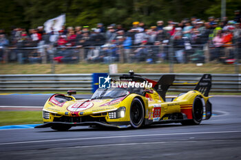 2024-06-15 - 83 KUBICA Robert (pol), SHWARTZMAN Robert (isr), YE Yifei (chn), AF Corse, Ferrari 499P #83, Hypercar, FIA WEC, action during the 2024 24 Hours of Le Mans, 4th round of the 2024 FIA World Endurance Championship, on the Circuit des 24 Heures du Mans, from June 15 to 16, 2024 in Le Mans, France - 24 HEURES DU MANS 2024 - RACE - ENDURANCE - MOTORS