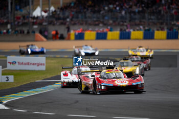 2024-06-15 - 50 FUOCO Antonio (ita), MOLINA Miguel (spa), NIELSEN Nicklas (dnk), Ferrari AF Corse, Ferrari 499P #50, Hypercar, FIA WEC, action during the 2024 24 Hours of Le Mans, 4th round of the 2024 FIA World Endurance Championship, on the Circuit des 24 Heures du Mans, from June 15 to 16, 2024 in Le Mans, France - 24 HEURES DU MANS 2024 - RACE - ENDURANCE - MOTORS