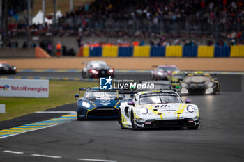 2024-06-15 - 92 MALYKHIN Aliaksandr (kna), STURM Joel (ger), BACHLER Klaus (aut), Manthey Purerxcing, Porsche 911 GT3 R #91, LM GT3, FIA WEC, action during the 2024 24 Hours of Le Mans, 4th round of the 2024 FIA World Endurance Championship, on the Circuit des 24 Heures du Mans, from June 15 to 16, 2024 in Le Mans, France - 24 HEURES DU MANS 2024 - RACE - ENDURANCE - MOTORS