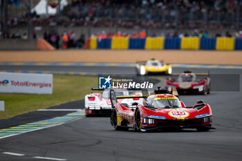 2024-06-15 - 50 FUOCO Antonio (ita), MOLINA Miguel (spa), NIELSEN Nicklas (dnk), Ferrari AF Corse, Ferrari 499P #50, Hypercar, FIA WEC, action during the 2024 24 Hours of Le Mans, 4th round of the 2024 FIA World Endurance Championship, on the Circuit des 24 Heures du Mans, from June 15 to 16, 2024 in Le Mans, France - 24 HEURES DU MANS 2024 - RACE - ENDURANCE - MOTORS