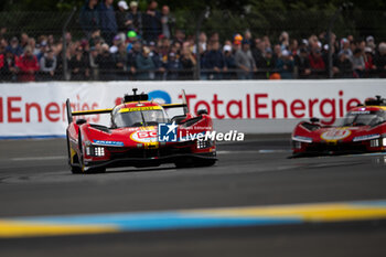 2024-06-15 - 50 FUOCO Antonio (ita), MOLINA Miguel (spa), NIELSEN Nicklas (dnk), Ferrari AF Corse, Ferrari 499P #50, Hypercar, FIA WEC, action during the 2024 24 Hours of Le Mans, 4th round of the 2024 FIA World Endurance Championship, on the Circuit des 24 Heures du Mans, from June 15 to 16, 2024 in Le Mans, France - 24 HEURES DU MANS 2024 - RACE - ENDURANCE - MOTORS