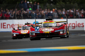 2024-06-15 - 50 FUOCO Antonio (ita), MOLINA Miguel (spa), NIELSEN Nicklas (dnk), Ferrari AF Corse, Ferrari 499P #50, Hypercar, FIA WEC, action during the 2024 24 Hours of Le Mans, 4th round of the 2024 FIA World Endurance Championship, on the Circuit des 24 Heures du Mans, from June 15 to 16, 2024 in Le Mans, France - 24 HEURES DU MANS 2024 - RACE - ENDURANCE - MOTORS