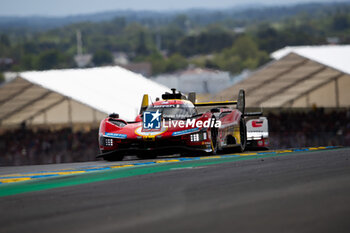 2024-06-15 - 51 PIER GUIDI Alessandro (ita), CALADO James (gbr), GIOVINAZZI Antonio (ita), Ferrari AF Corse, Ferrari 499P #51, Hypercar, FIA WEC, action during the 2024 24 Hours of Le Mans, 4th round of the 2024 FIA World Endurance Championship, on the Circuit des 24 Heures du Mans, from June 15 to 16, 2024 in Le Mans, France - 24 HEURES DU MANS 2024 - RACE - ENDURANCE - MOTORS